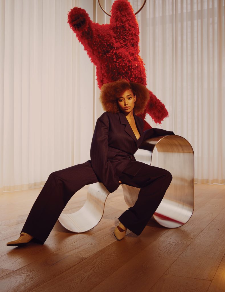 Amandla Stenberg seated on Arda Yeniay’s Eternity Chair at Studiotwentyseven.